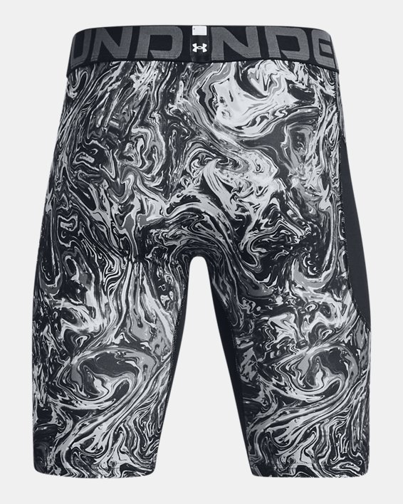 男士HeatGear® Long Printed短褲, Gray, pdpMainDesktop image number 5